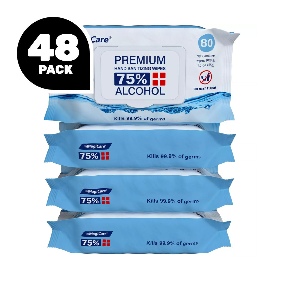 MagiCare 75% Alcohol Sanitizing Wipes (80ct) - 48 Pack