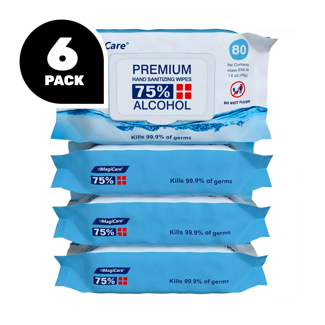 MagiCare 75% Alcohol Sanitizing Wipes (80ct) - 6 Pack