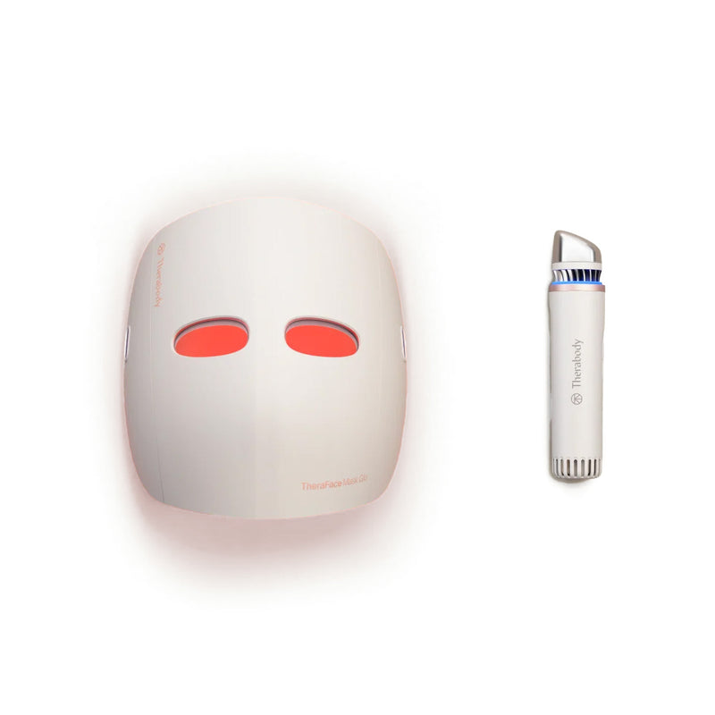 LED light therapy face mask and handheld skincare device for at-home skin rejuvenation treatments