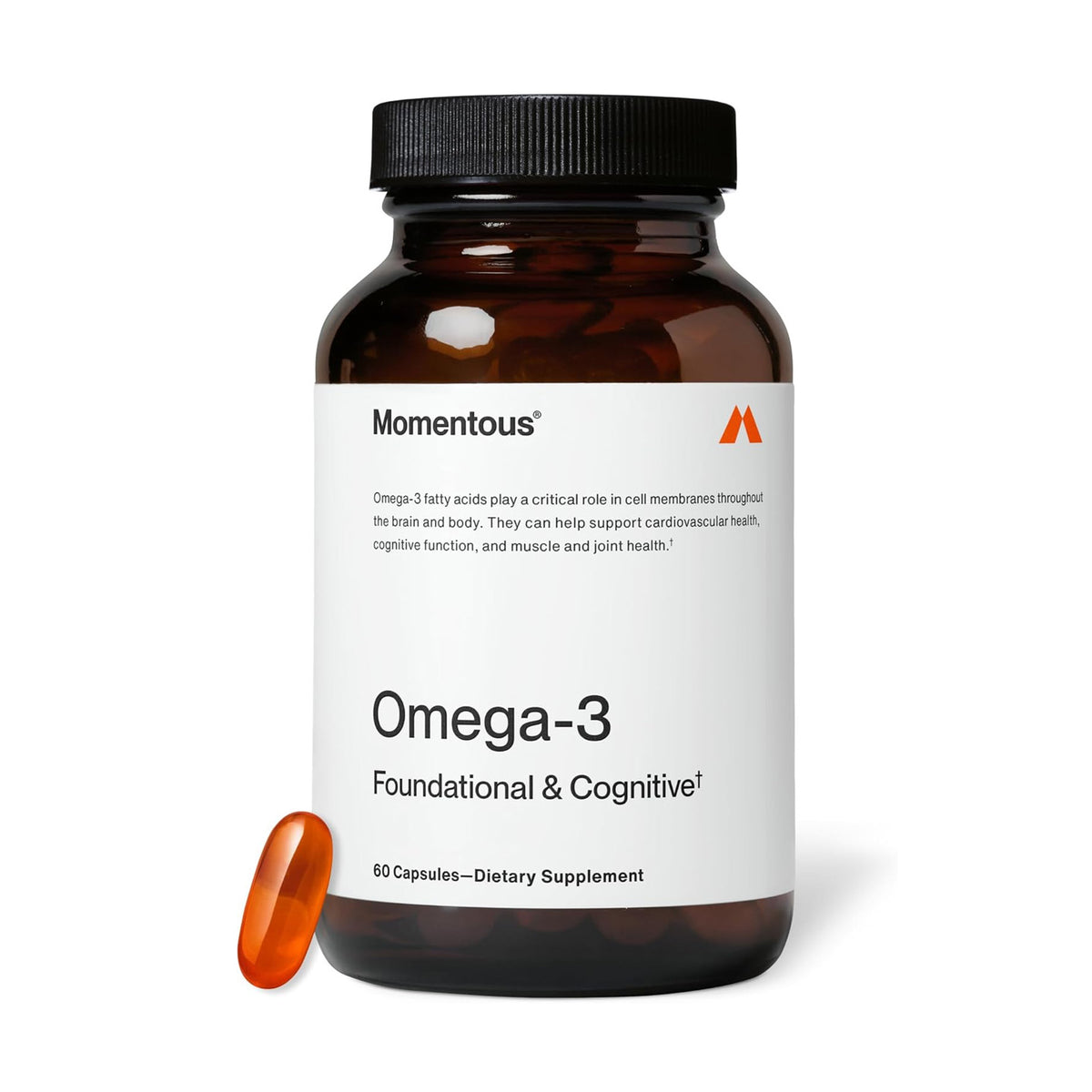 Momentous Omega-3 softgel supplement for cognitive health heart health and recovery support