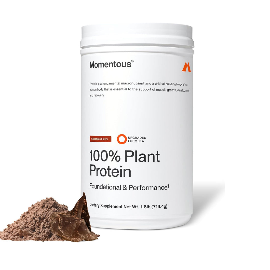 Momentous 100% Plant Protein Chocolate 22 serving jar