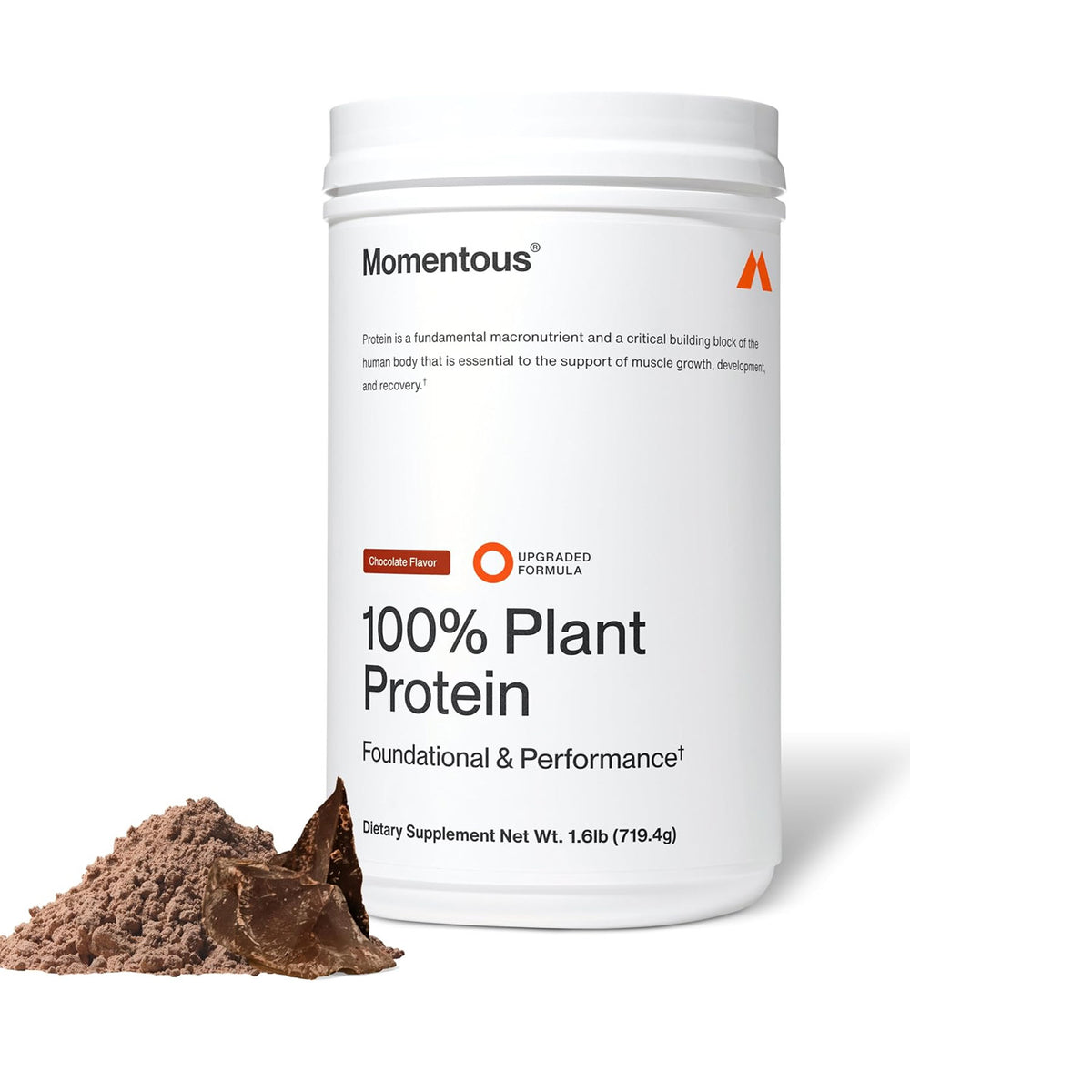 Momentous 100% Plant Protein Chocolate 22 serving jar