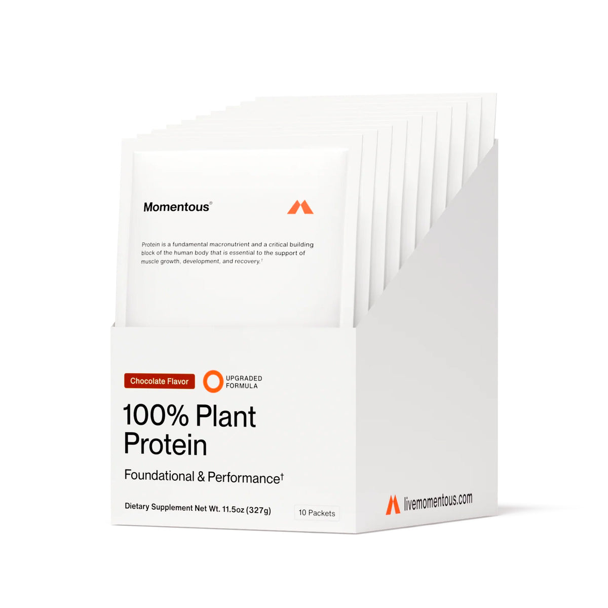 Momentous 100% Plant Protein on a white background