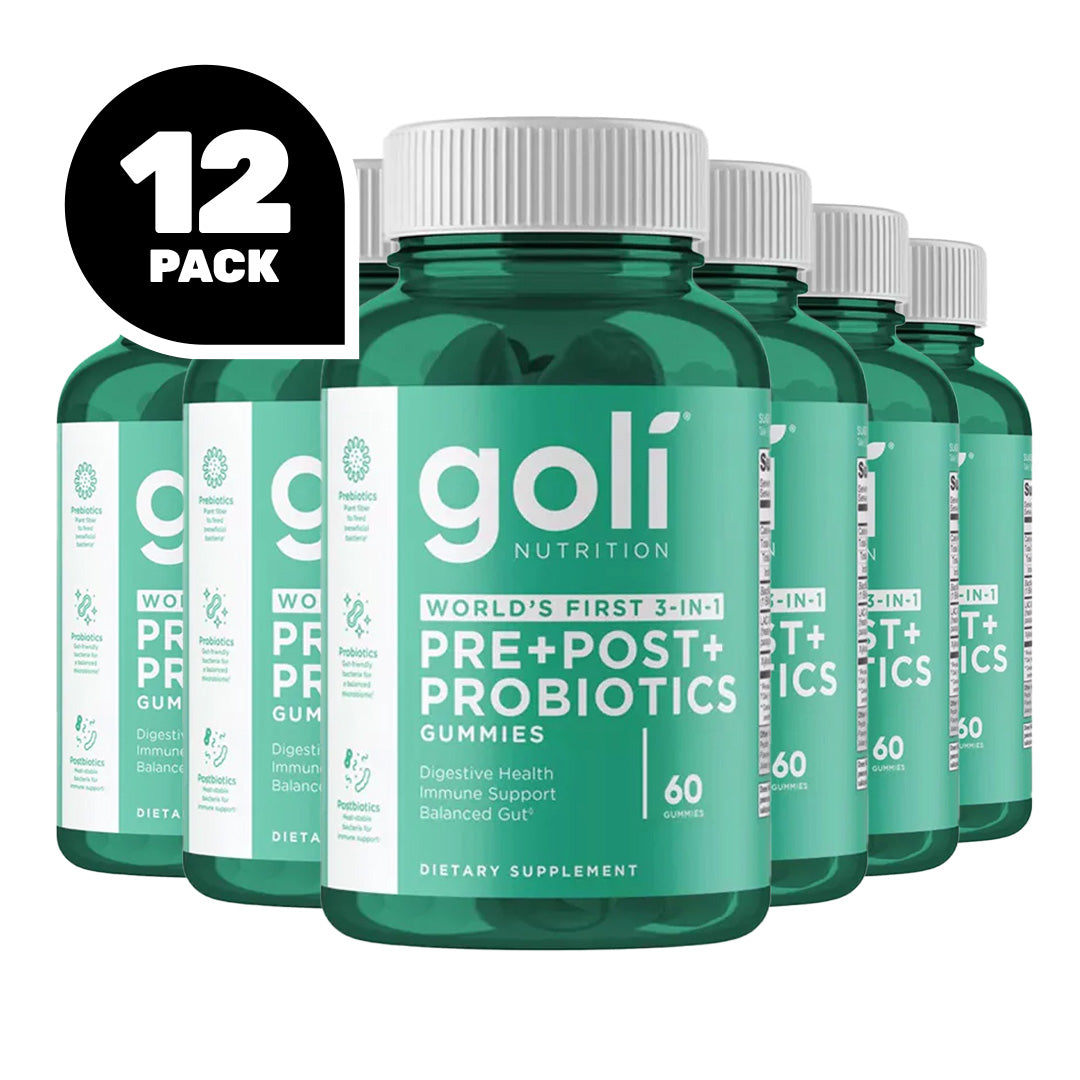 Goli Pre+Post+Probiotics Gummies 12 Pack Bottle