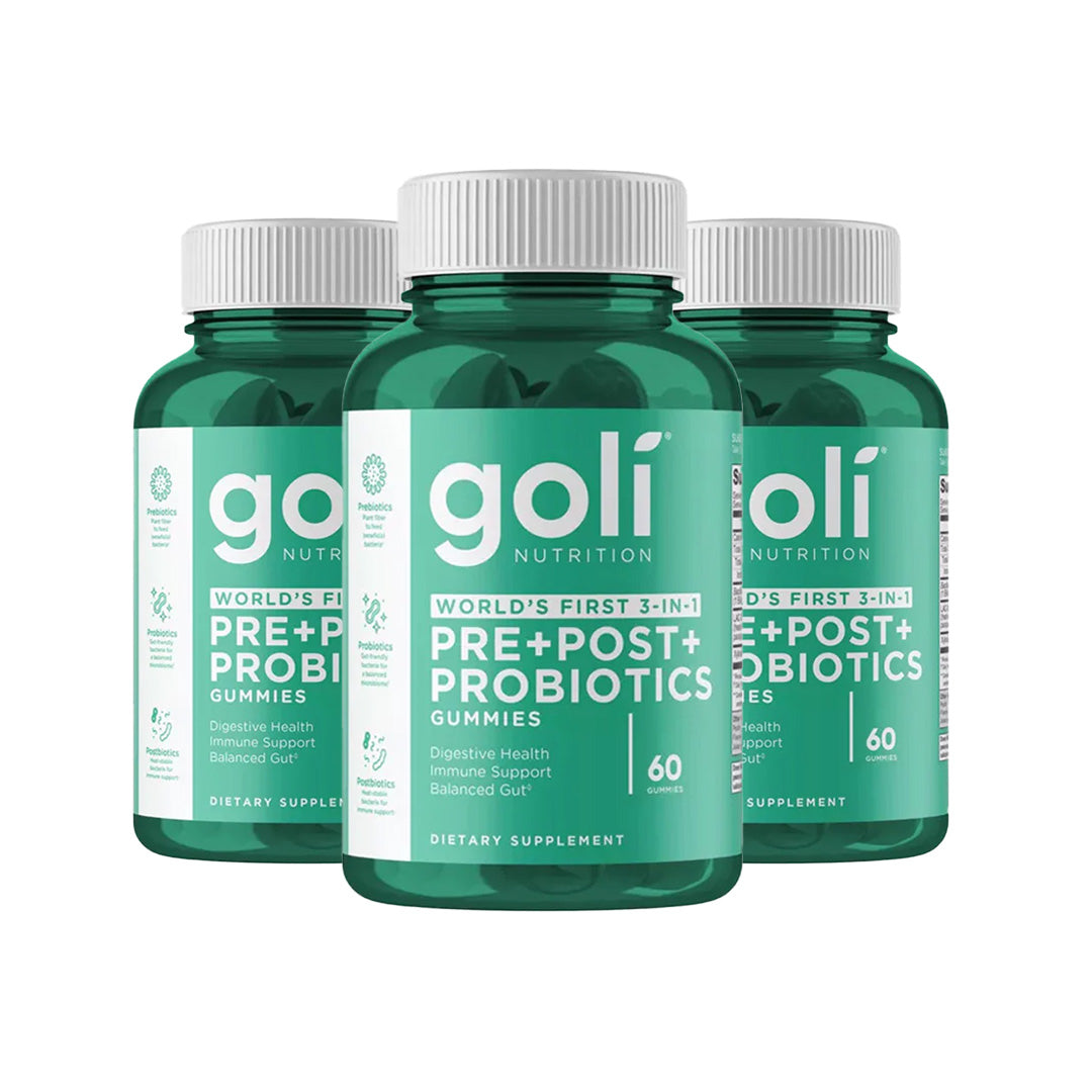Goli Pre+Post+Probiotics Gummies 3 Pack Bottle