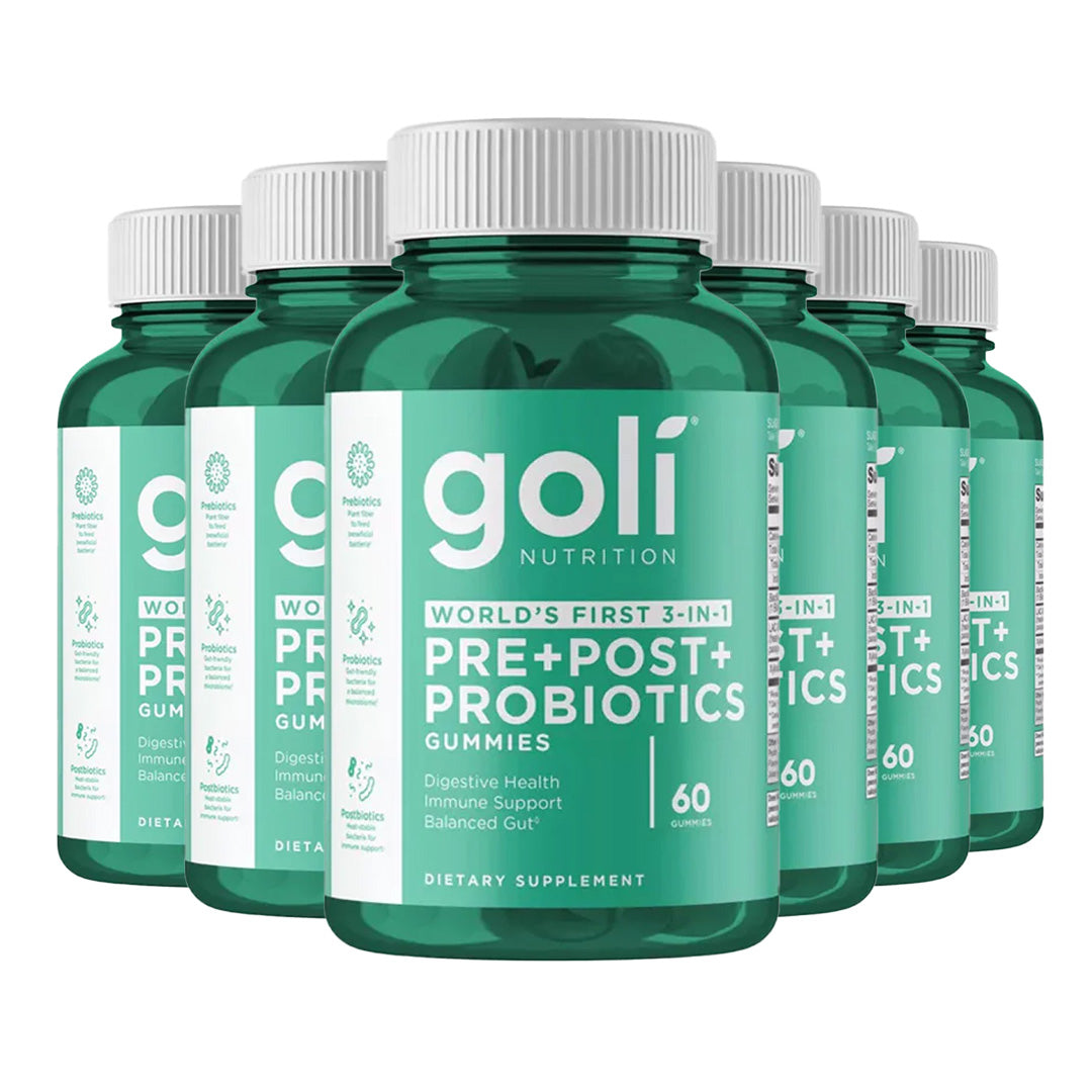 Goli Pre+Post+Probiotics Gummies 6 Pack Bottle