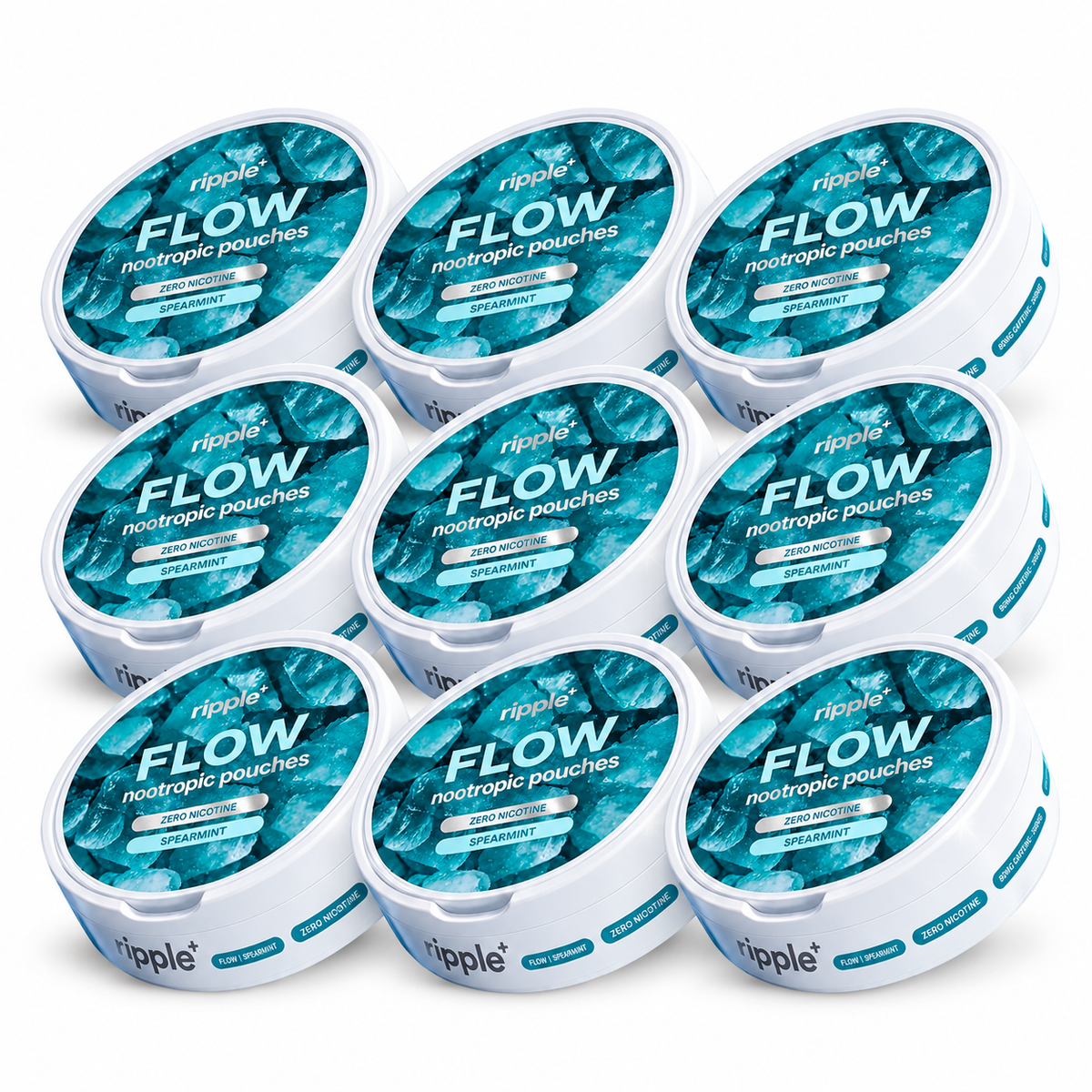 ripple+ Flow Spearmint nootropic pouches, 9-pack
