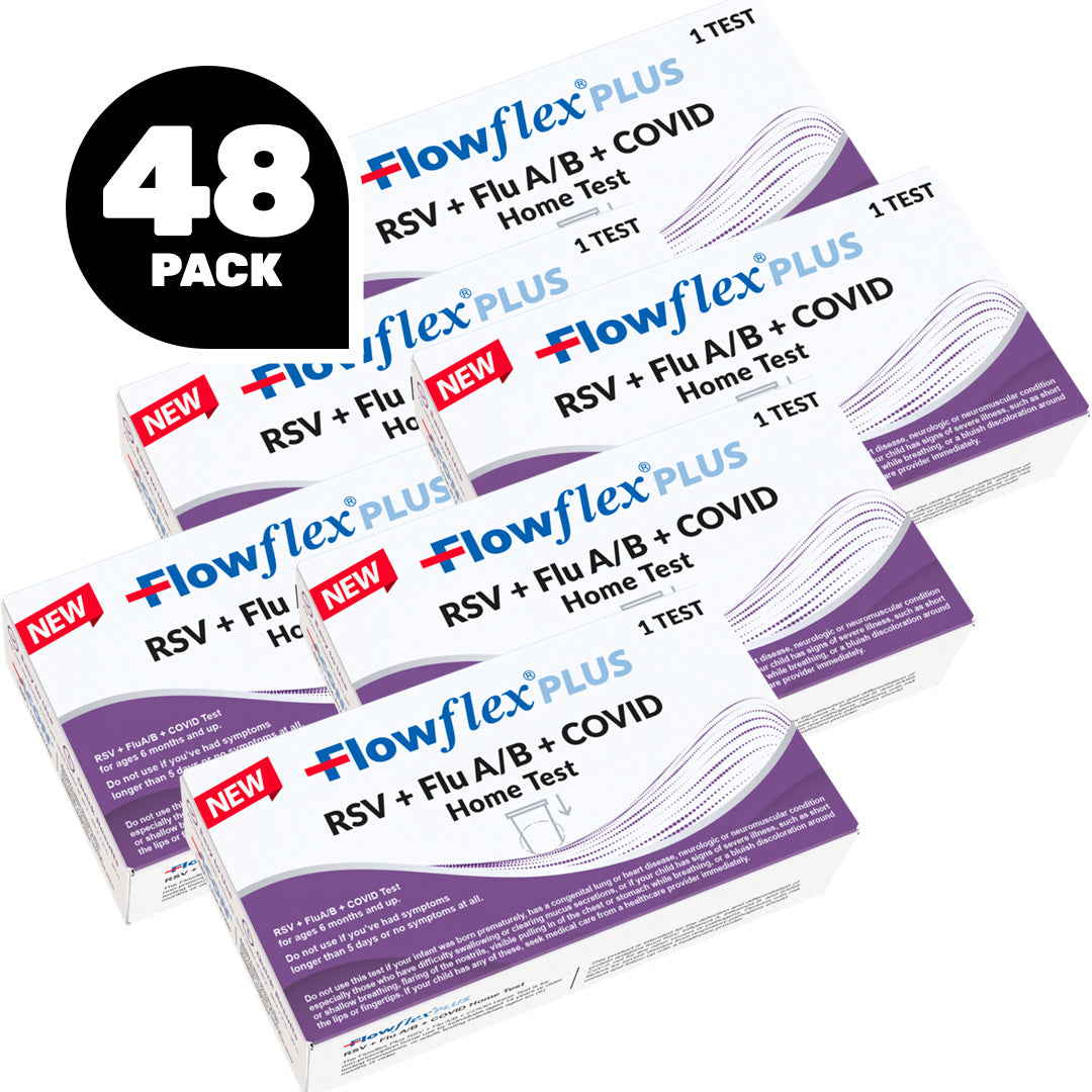 Flowflex PLUS RSV + Flu A/B + COVID Home Test Kit 48 Pack