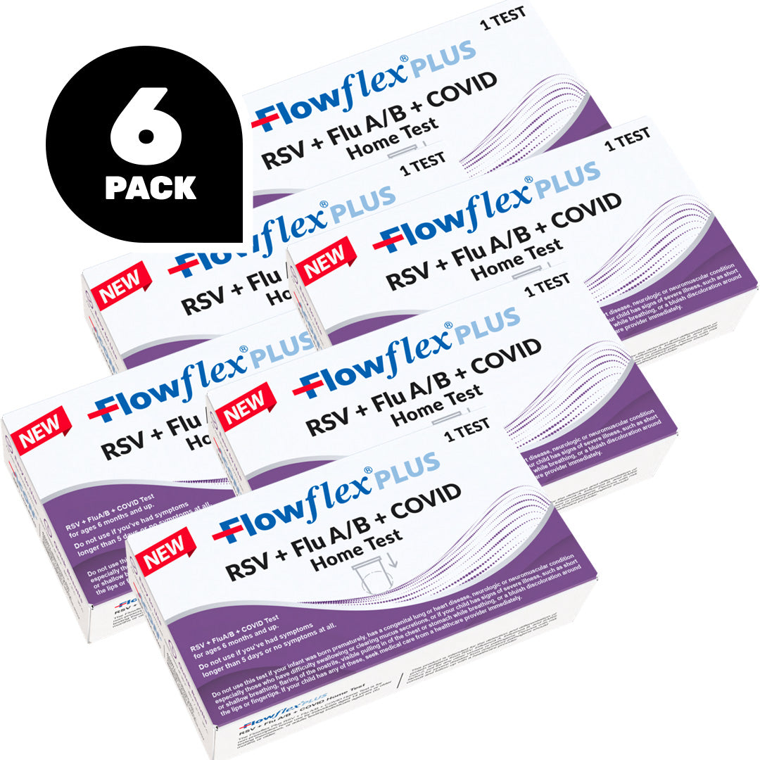Flowflex PLUS RSV + Flu A/B + COVID Home Test Kit 6 Pack