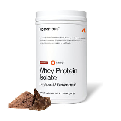 Momentous Grass Fed Whey Protein Isolate 25 Serving Jar