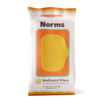 Norms Medicated Hemorrhoid Wipes with Witch Hazel and Aloe