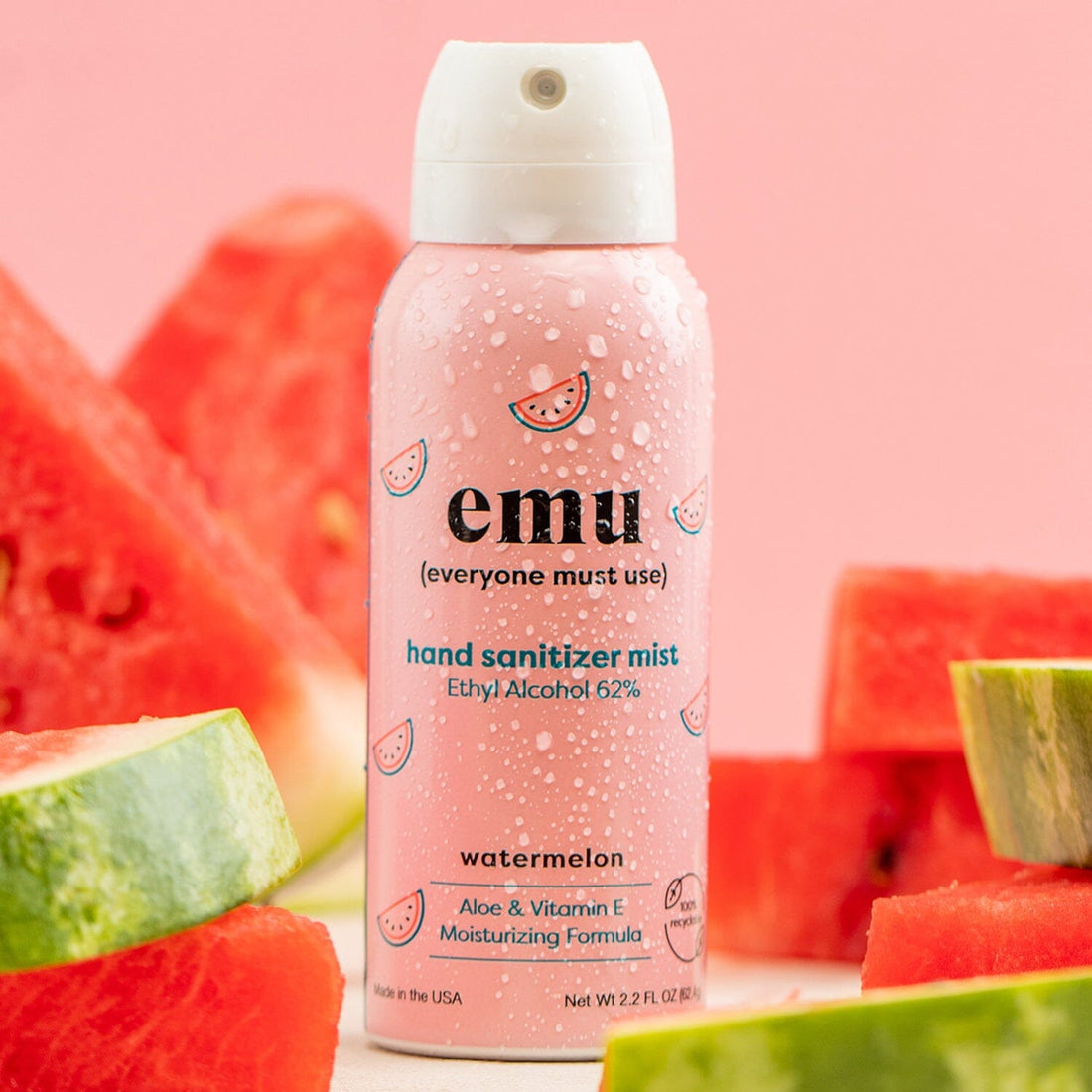 EMU hand sanitizer spray collection in multiple refreshing fragrance variants