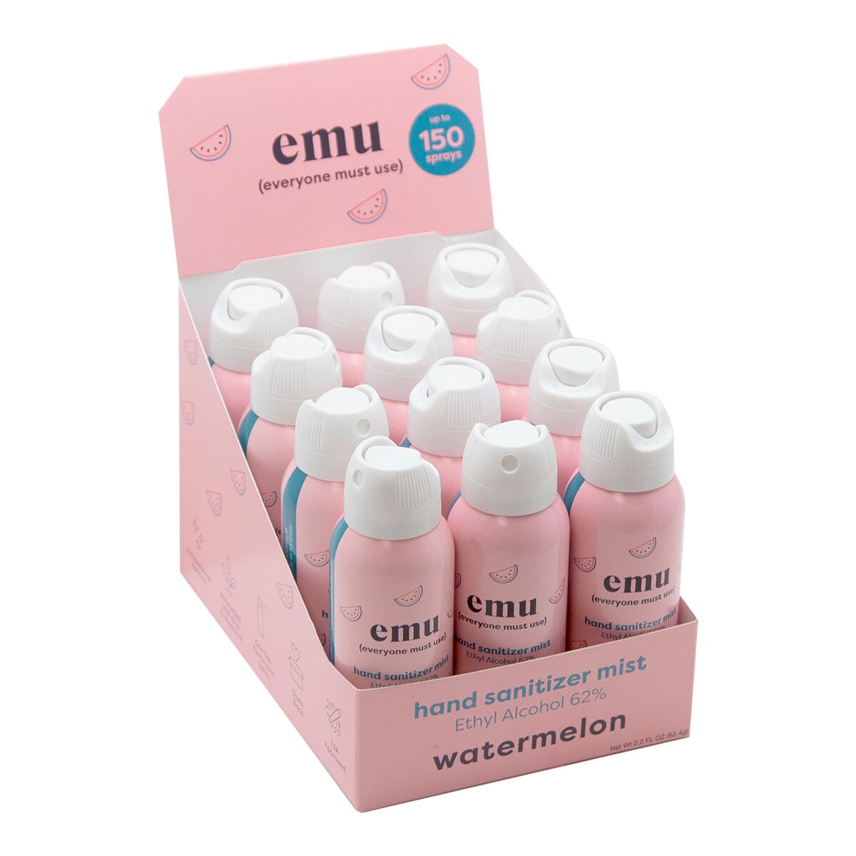 EMU moisturizing hand sanitizer spray bottle (12 Pack)