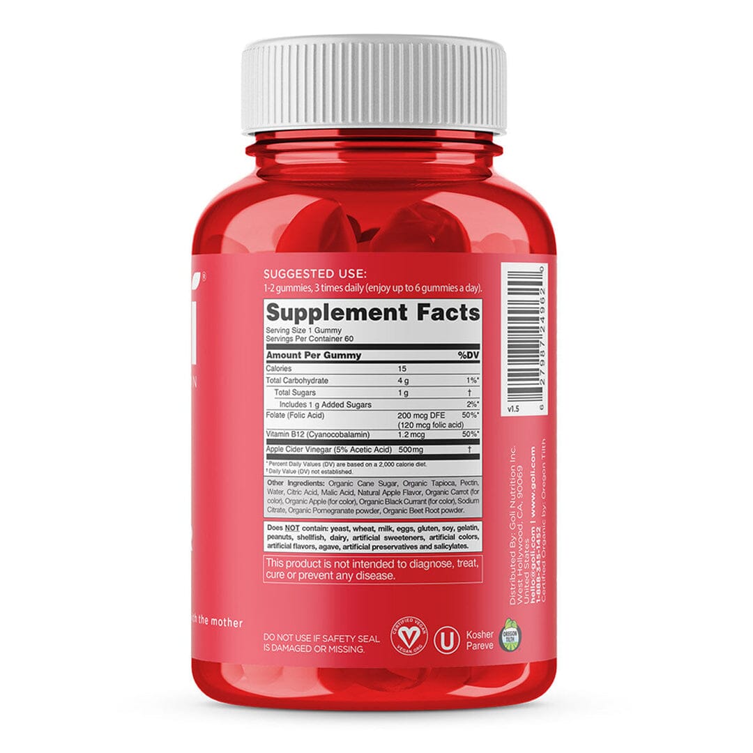 Goli® Nutrition Apple Cider Vinegar Gummies (60 Gummies)